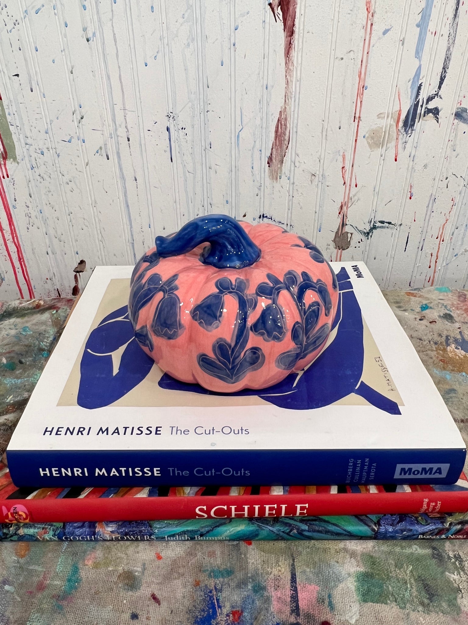 Medium Pink and Blue Pumpkin #5