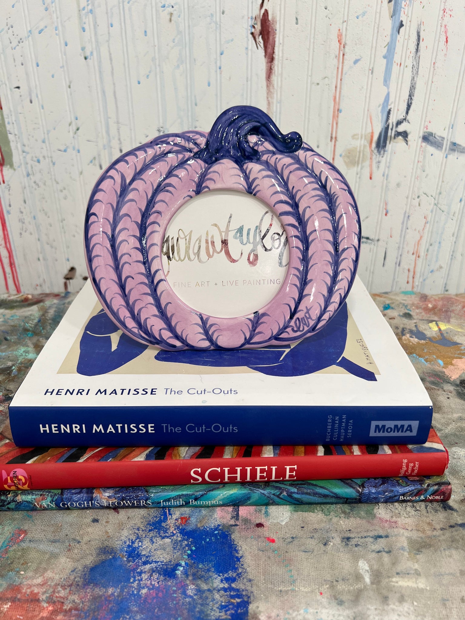 Purple and Blue Pumpkin-Shaped Frame #6