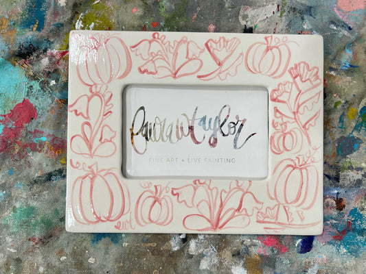 Pink Floral Pumpkin Frame #12